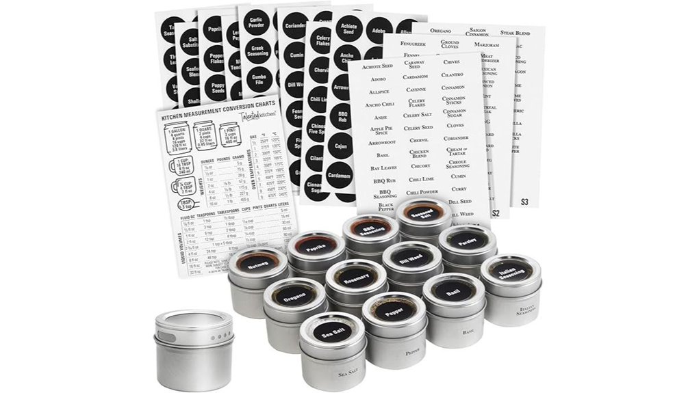 set of 12 magnetic stainless steel