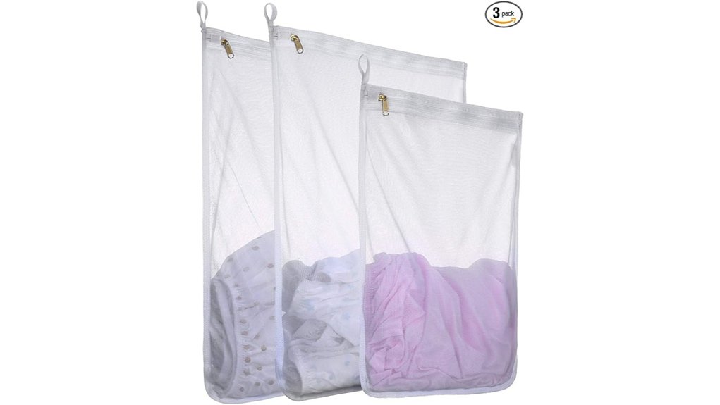 set of three mesh laundry bags