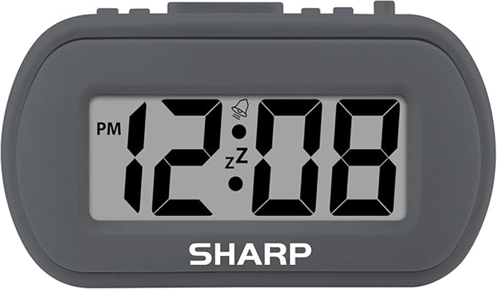sharp blue battery clock