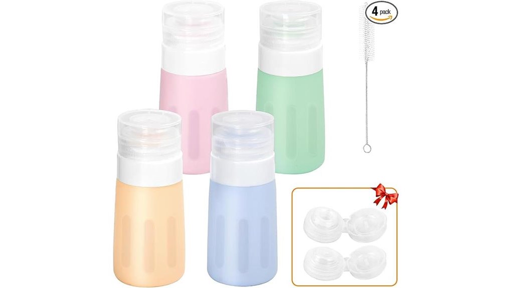 silicone 2oz condiment squeeze bottles