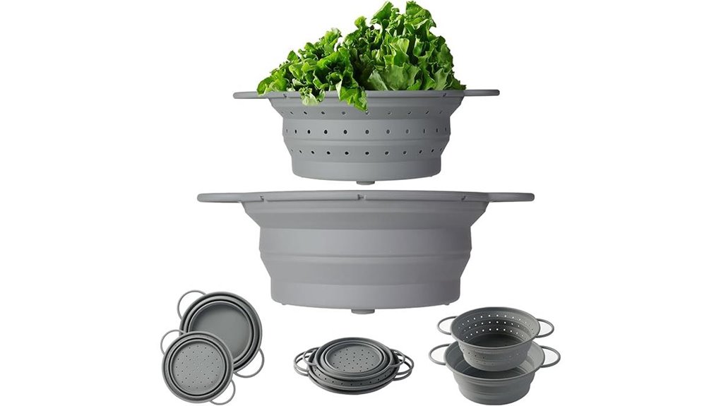 silicone collapsible colander bowl