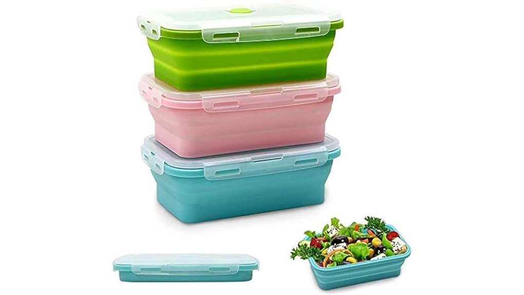 silicone collapsible food containers