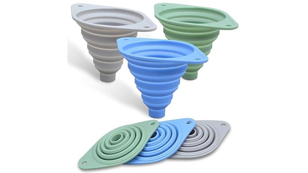 silicone collapsible kitchen funnel set