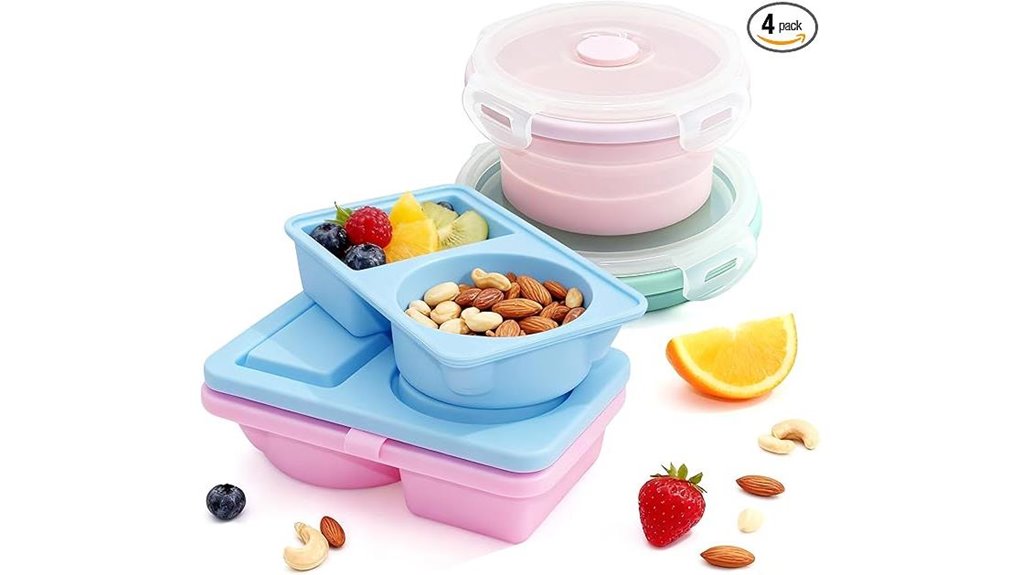 silicone leakproof snack containers set