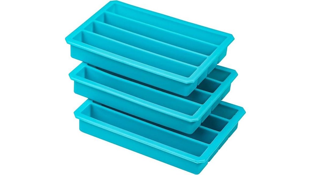 silicone long ice cube trays