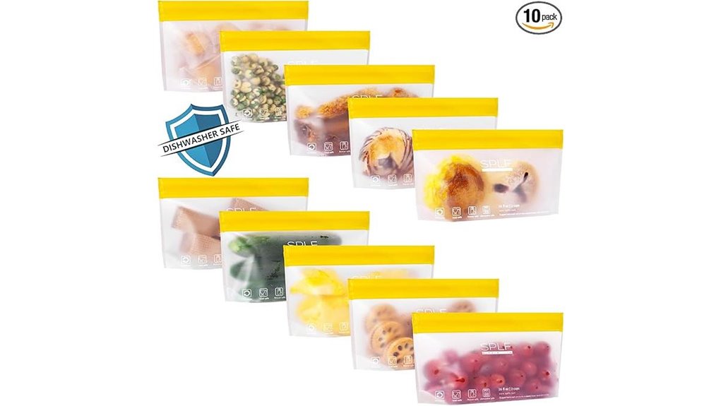 silicone reusable dishwasher safe snack bags