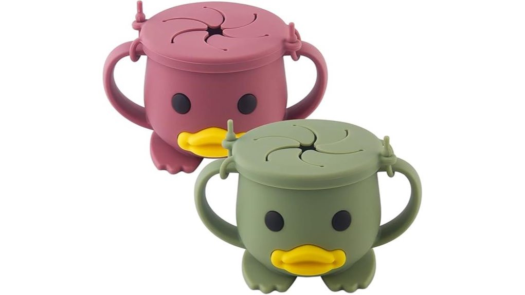 silicone spill proof toddler snackcups