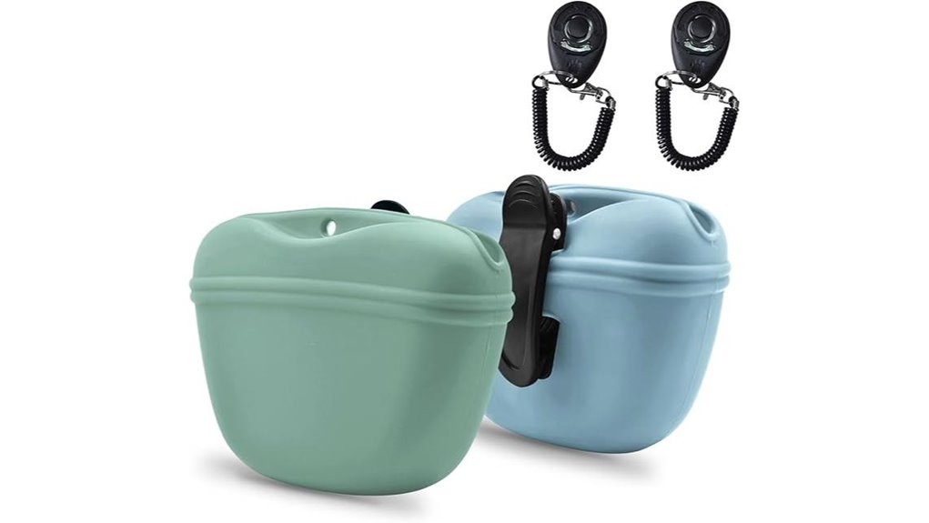 silicone treat pouch with clicker