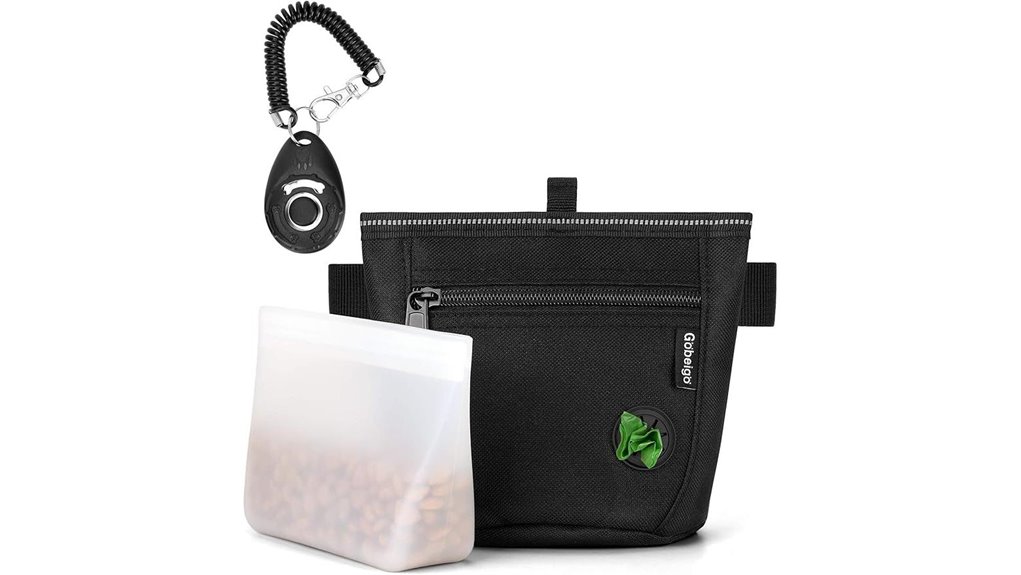 silicone treat pouch with clicker