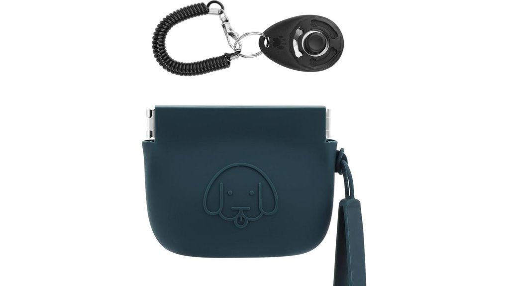 silicone treat pouch with clicker