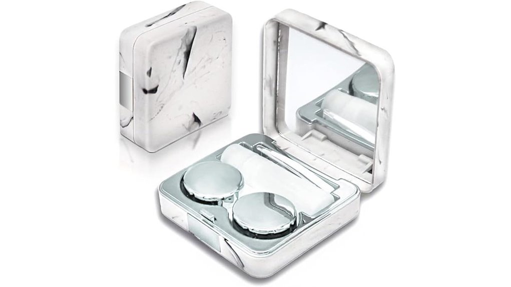 silver portable contact lens kit