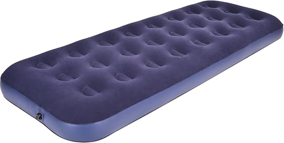 single size inflatable camping mattress