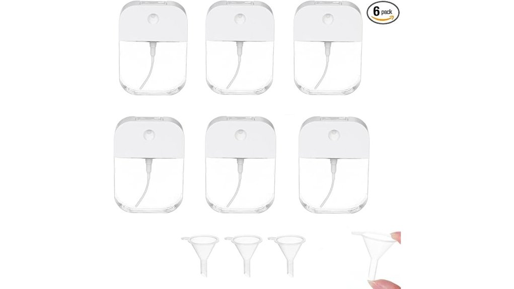 six 38ml clear sprays