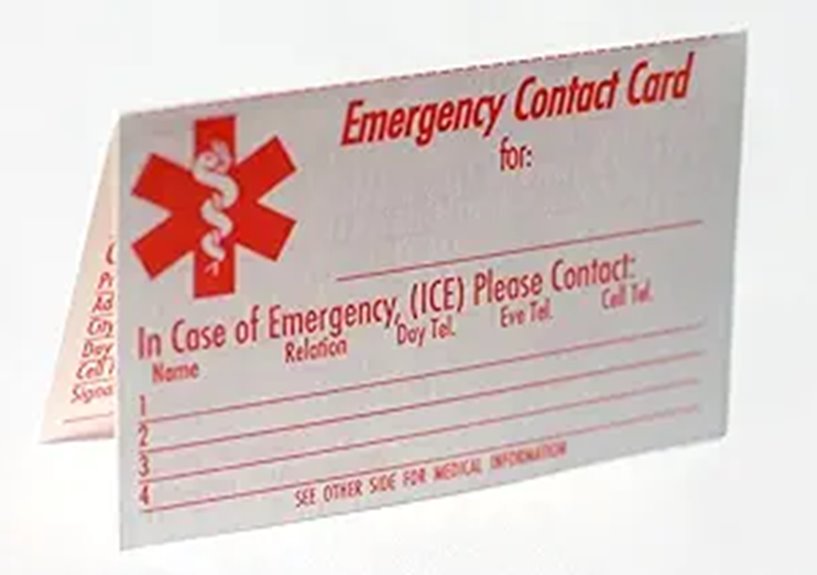 six card emergency id pack