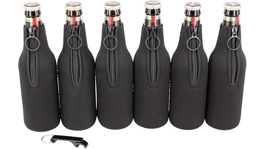 six neoprene beer sleeves