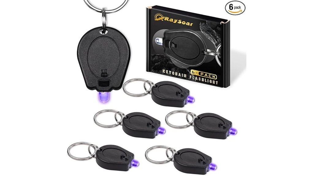six pack 395nm mini uv keychain