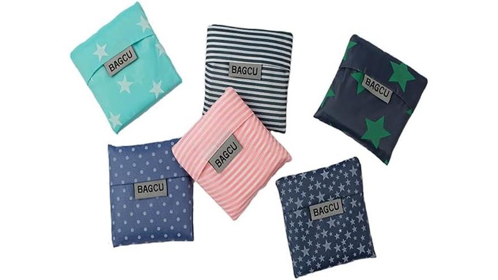 six pack foldable cloth totes