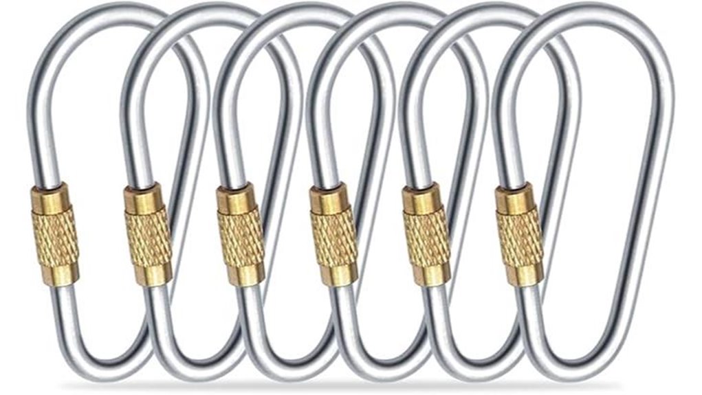 six pack small titanium locking carabiners