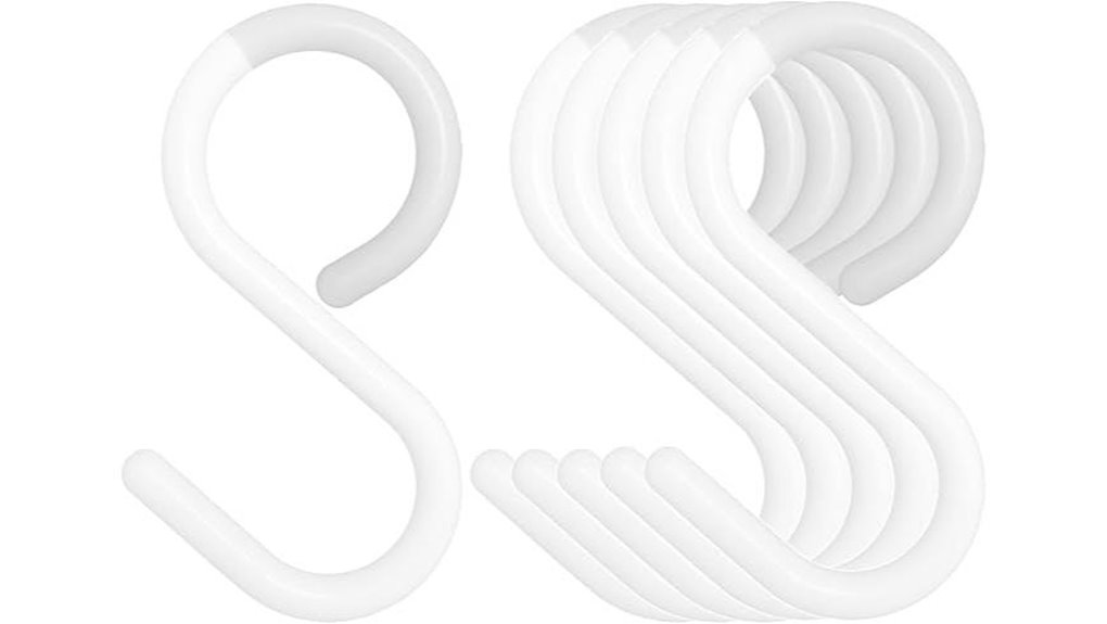 six pack small white s hooks