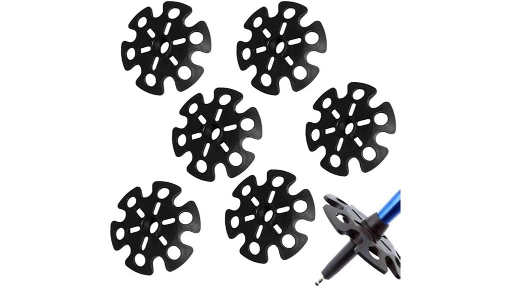 six removable snowflake baskets