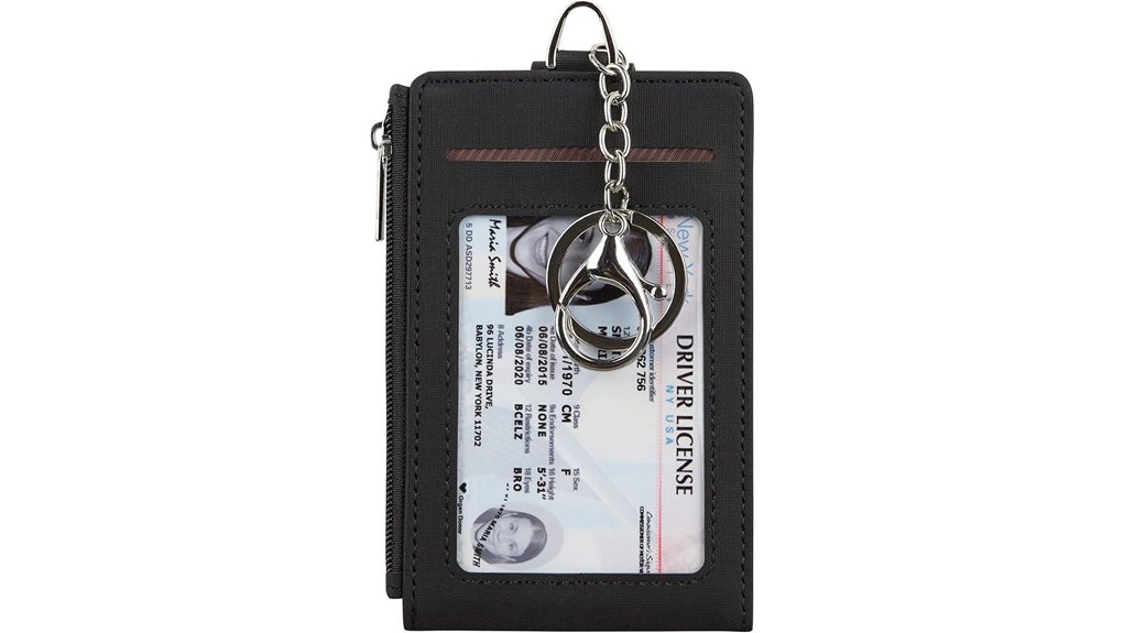 slim black keychain wallet