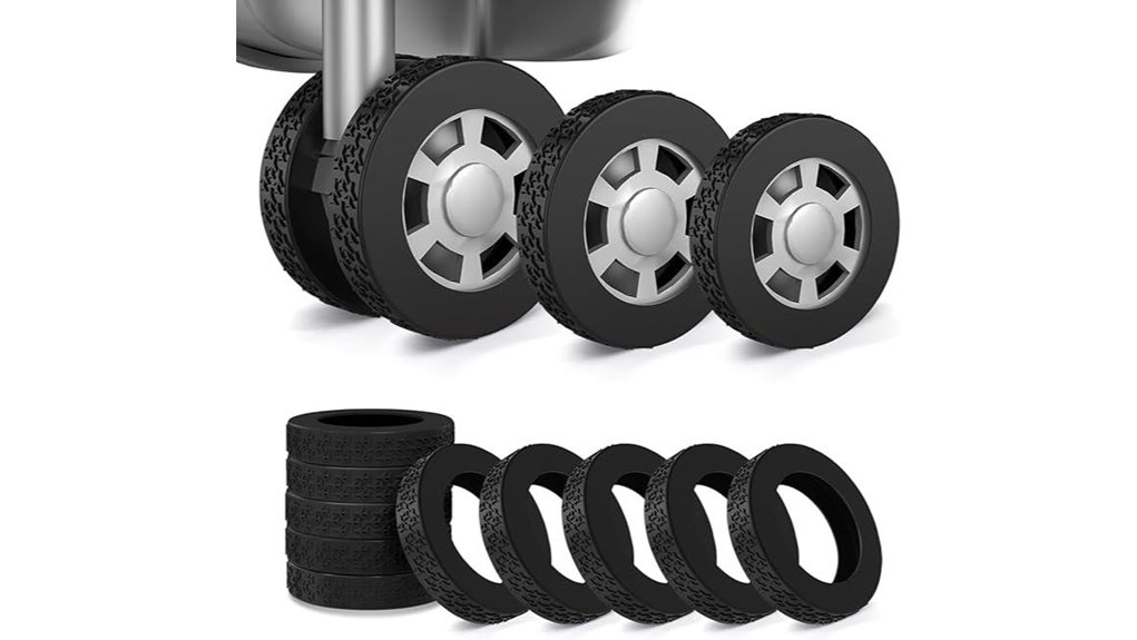 small black luggage wheel covers