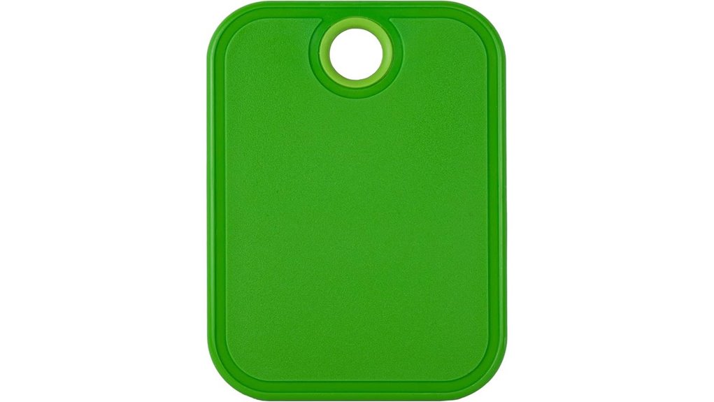 small green non slip cutting board