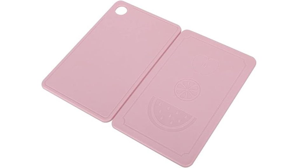 small pink folding cutting board