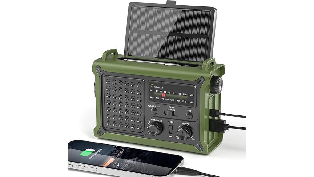 solar powered 12000mah hand crank radio