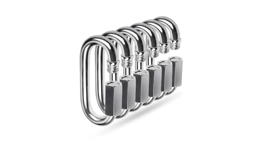 stainless steel d shaped locking carabiners