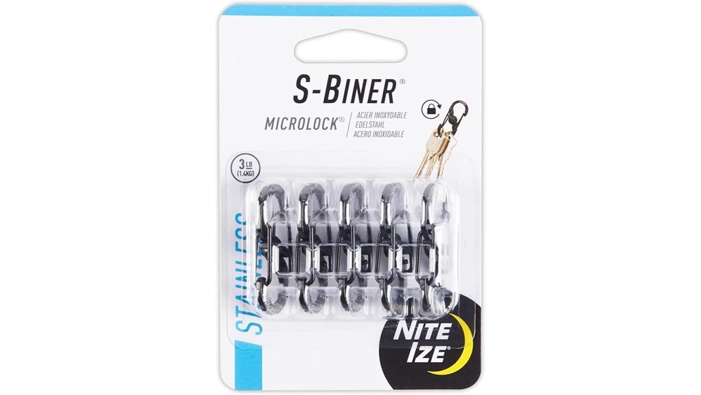 stainless steel micro locking carabiners