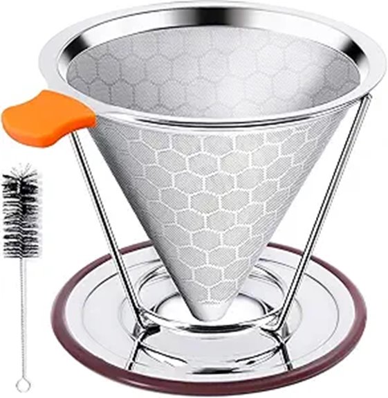 stainless steel pour over dripper