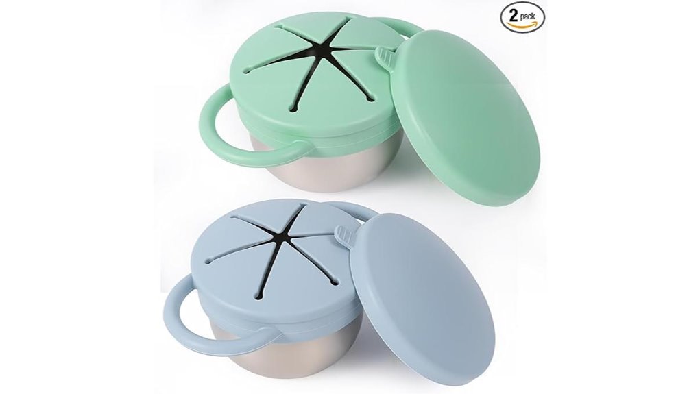 stainless steel spill proof snackcups