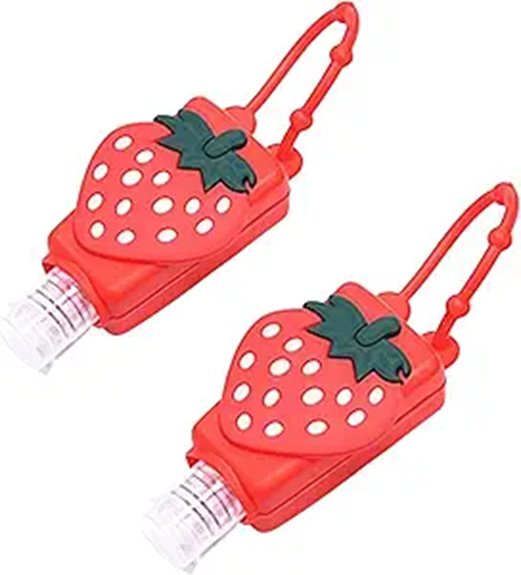 strawberry silicone travel sanitizer bottles