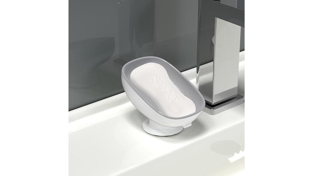 suction cup self draining soapdish