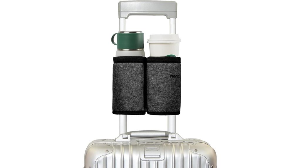 suitcase handle cup holder