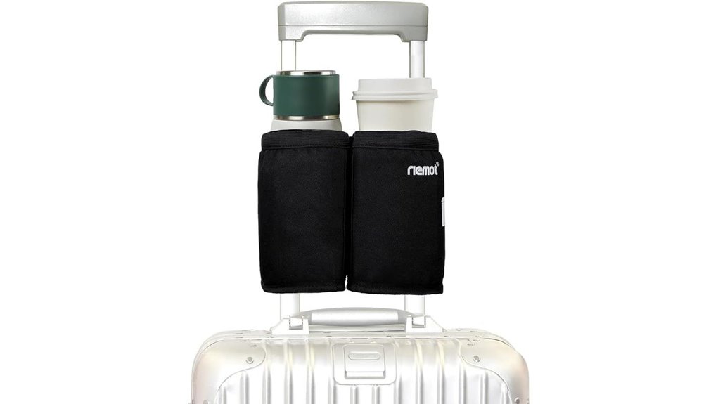 suitcase mounted double mug holder
