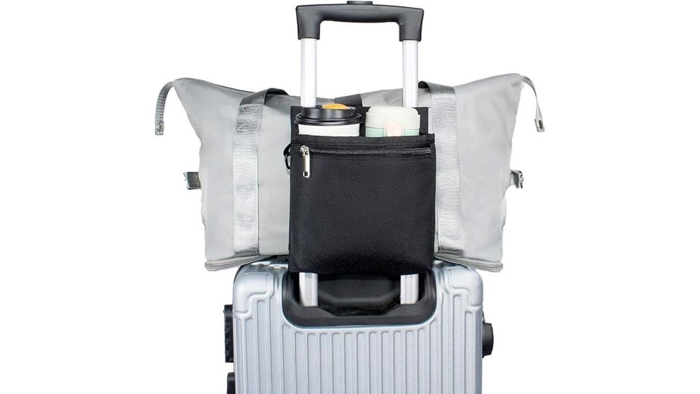 suitcase strap cup holder