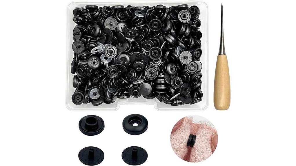 t5 no sew black snaps