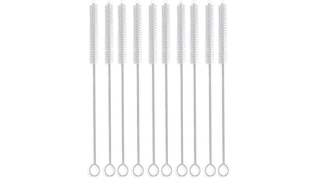 ten long nylon pipe brushes