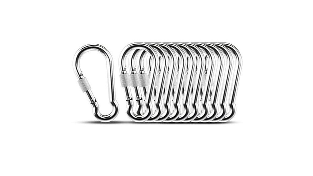 ten pack 304 stainless steel carabiners