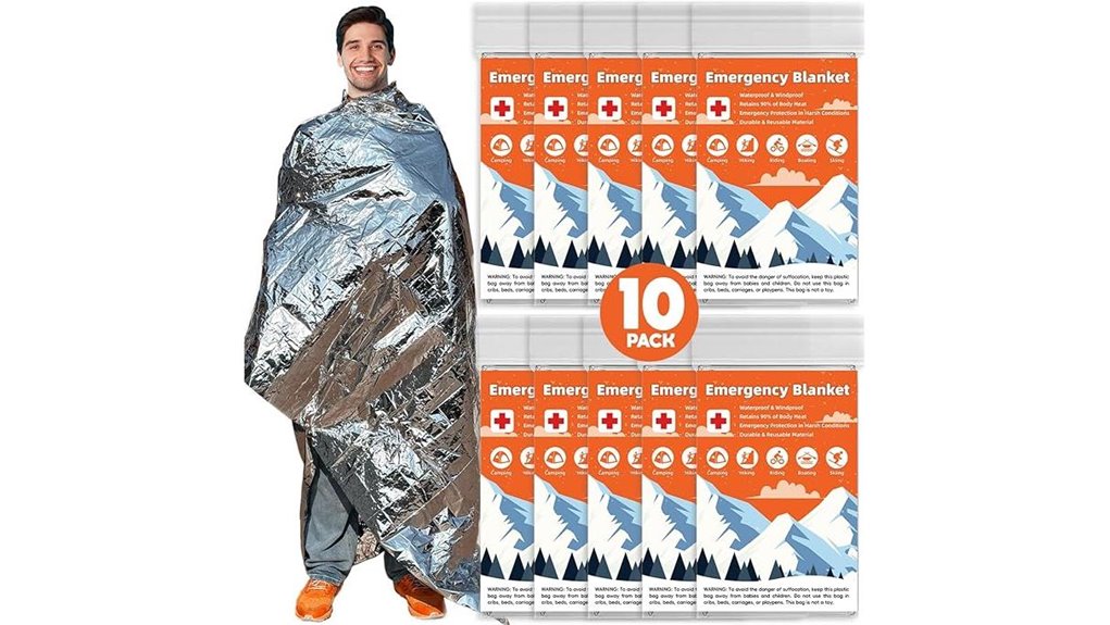 ten pack 84x52 mylar blankets