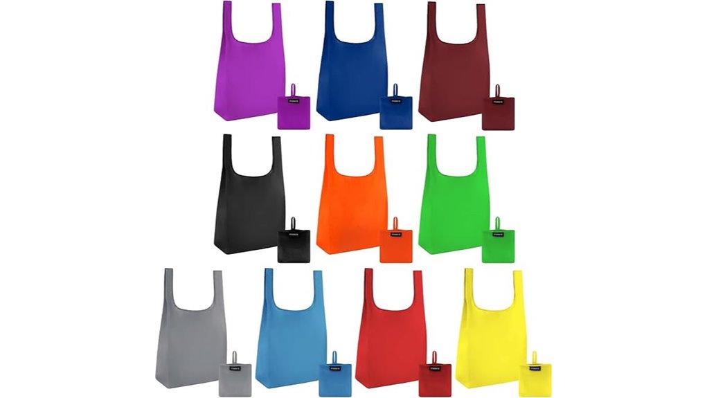 ten pack reusable ripstop grocery bags
