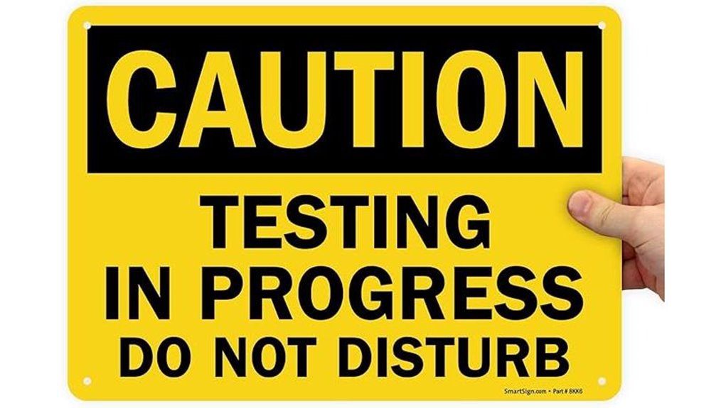 testing in progress do not disturb