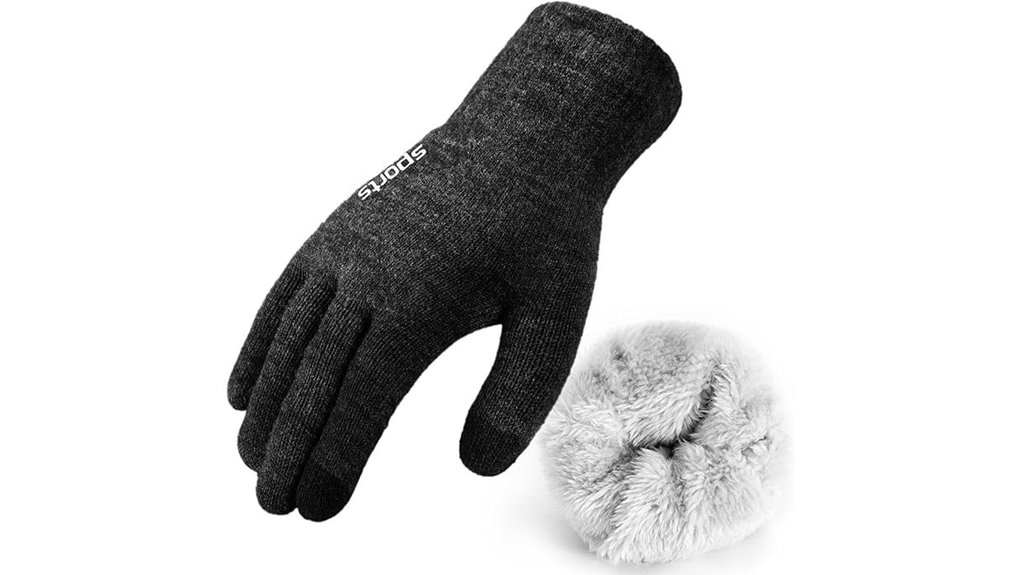 thermal fleece touchscreen winter gloves