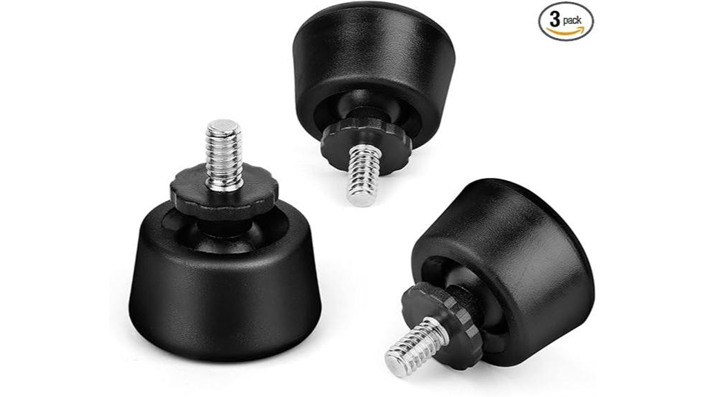 three 1 4 inch rubber spikes