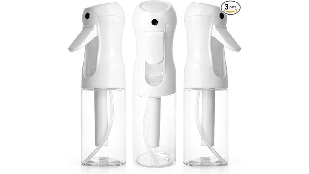 three 200ml fine mist bottles