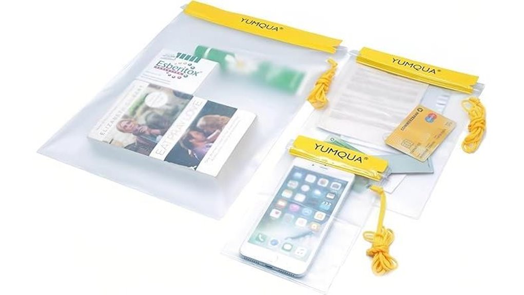 three pack clear waterproof drybags