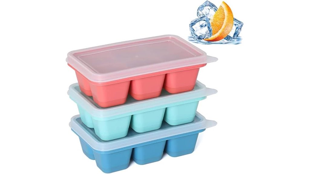 three pack mini silicone trays