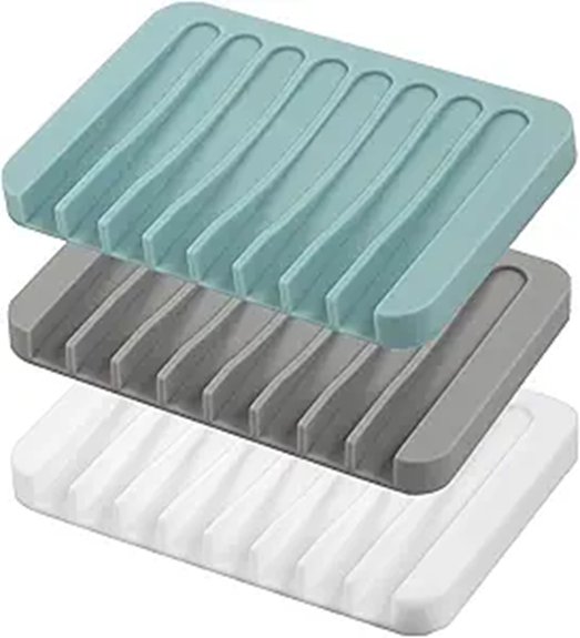 three pack self draining silicone dishes